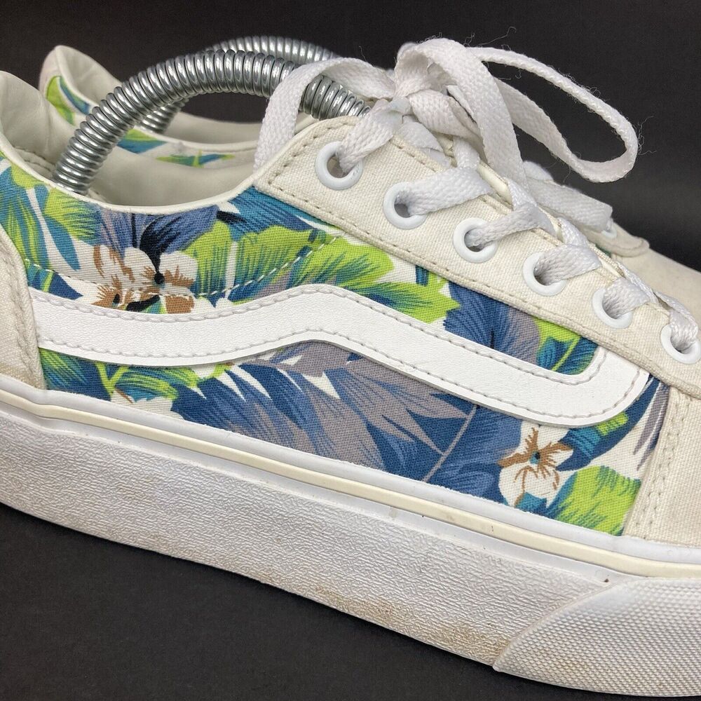 Vans OTW-Women's Sz 7.5-Ward Platform Paradise Floral -Off-White -Low Skate Shoe - Picture 5 of 10